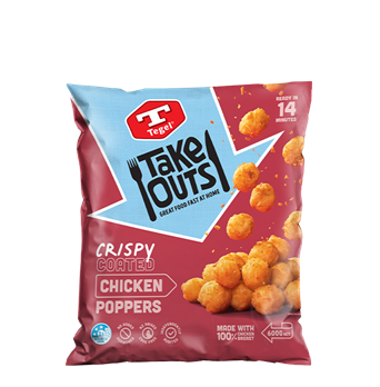 Tegel Take Outs Crispy Coated Chicken Poppers 600g