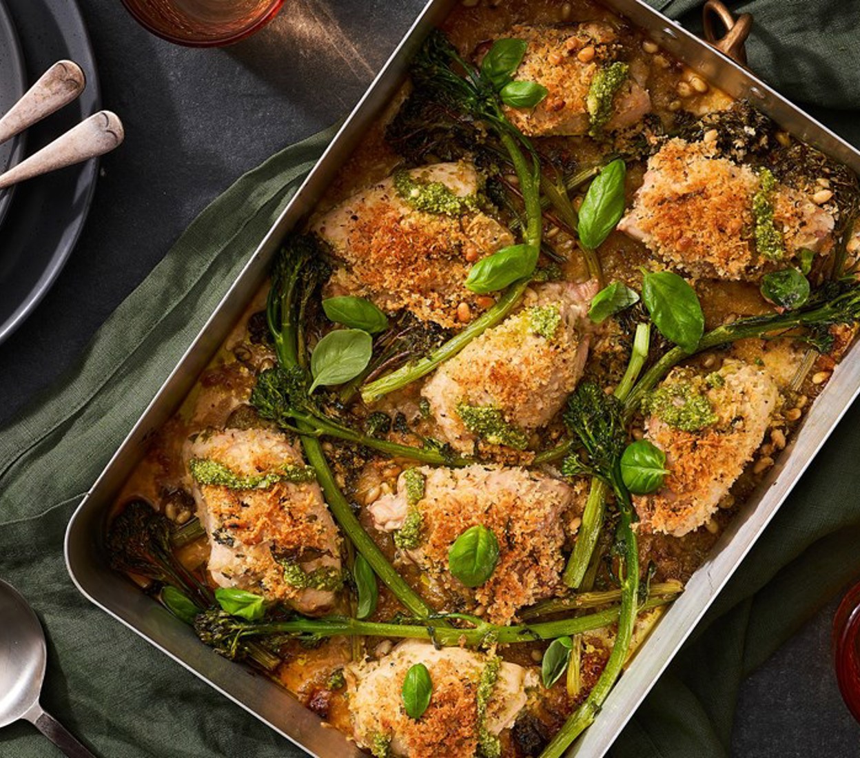 Pesto & Basil Stuffed Chicken Thigh Fillets