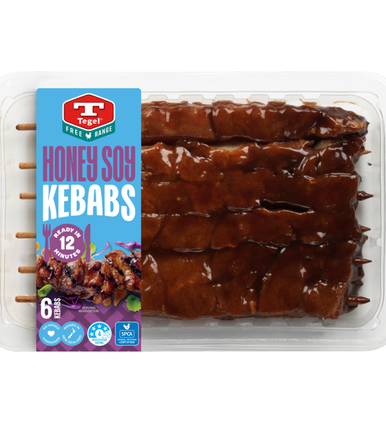 Tegel Fresh Free Range Honey Soy Kebabs 6Pc