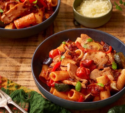Mediterranean Roast Vegetable & Chicken Rigatoni