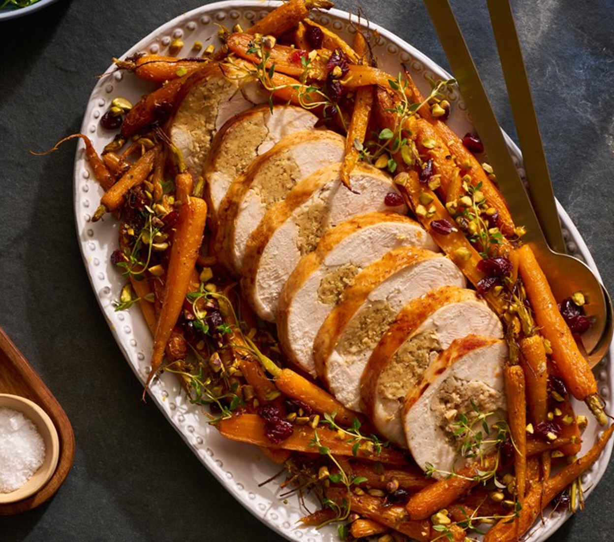 Garlic & Thyme Boneless Roast Turkey with Maple Carrots
