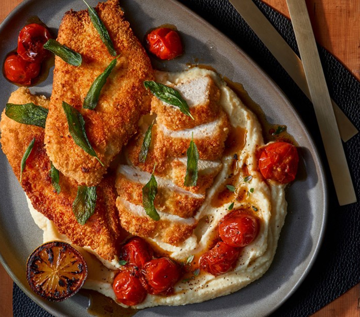 Keto Parmesan Crusted Chicken & Cauliflower Mash