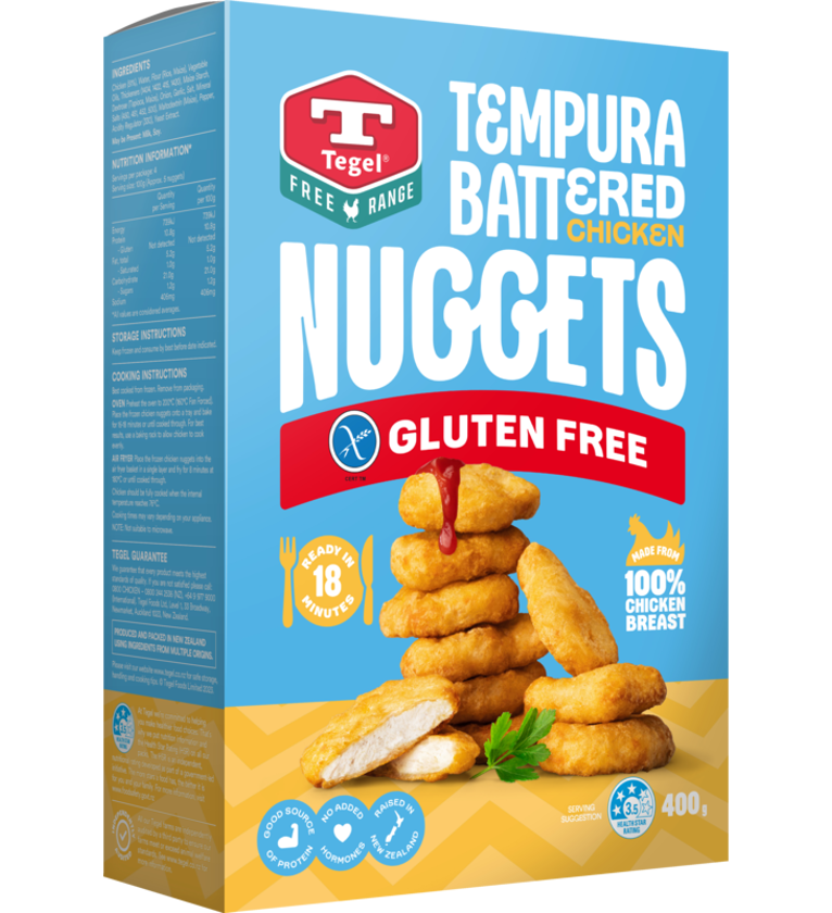 Tegel FR Gluten Free Tempura Nuggets FOP