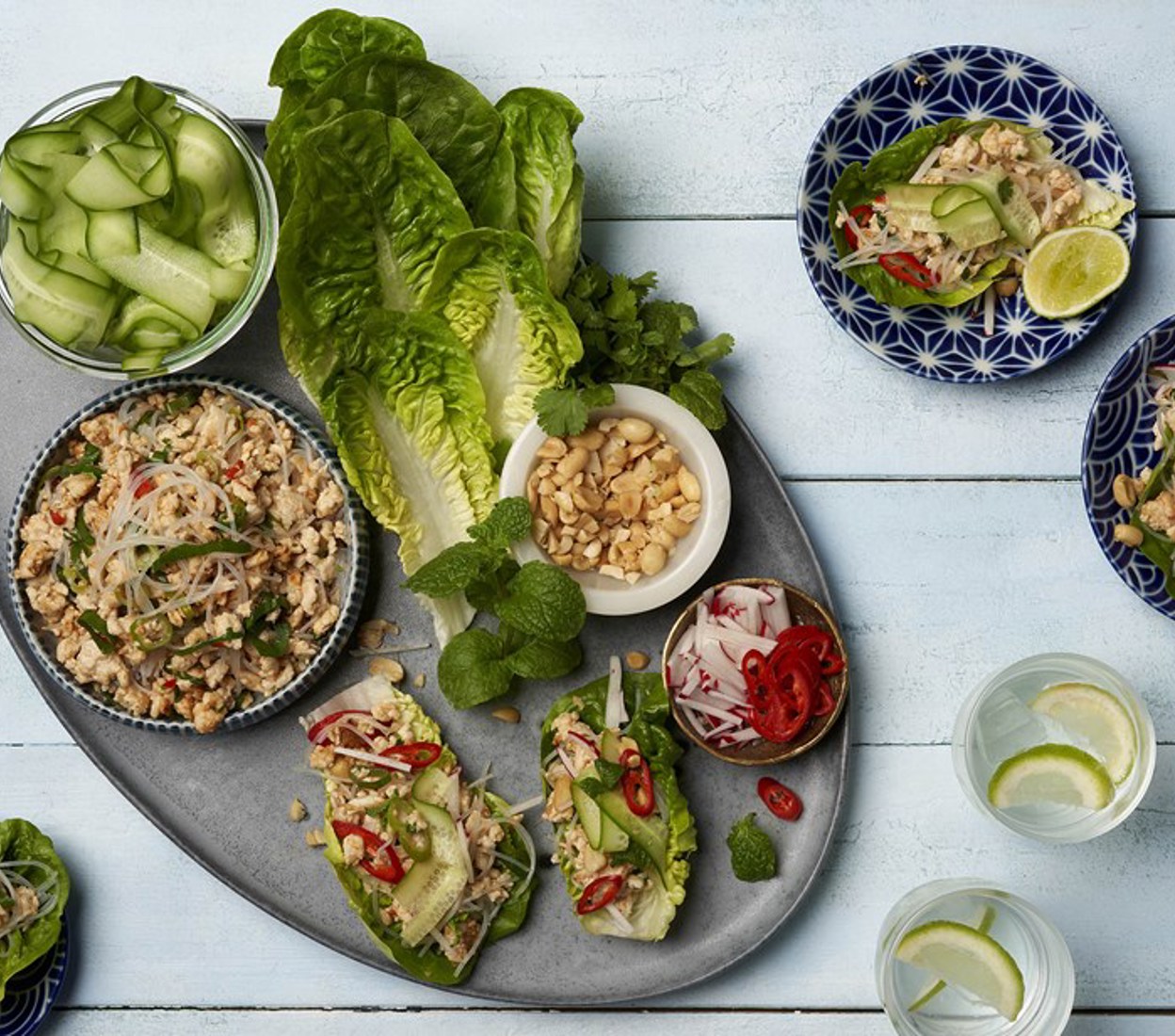Vietnamese Style Minced Chicken in Lettuce Cups