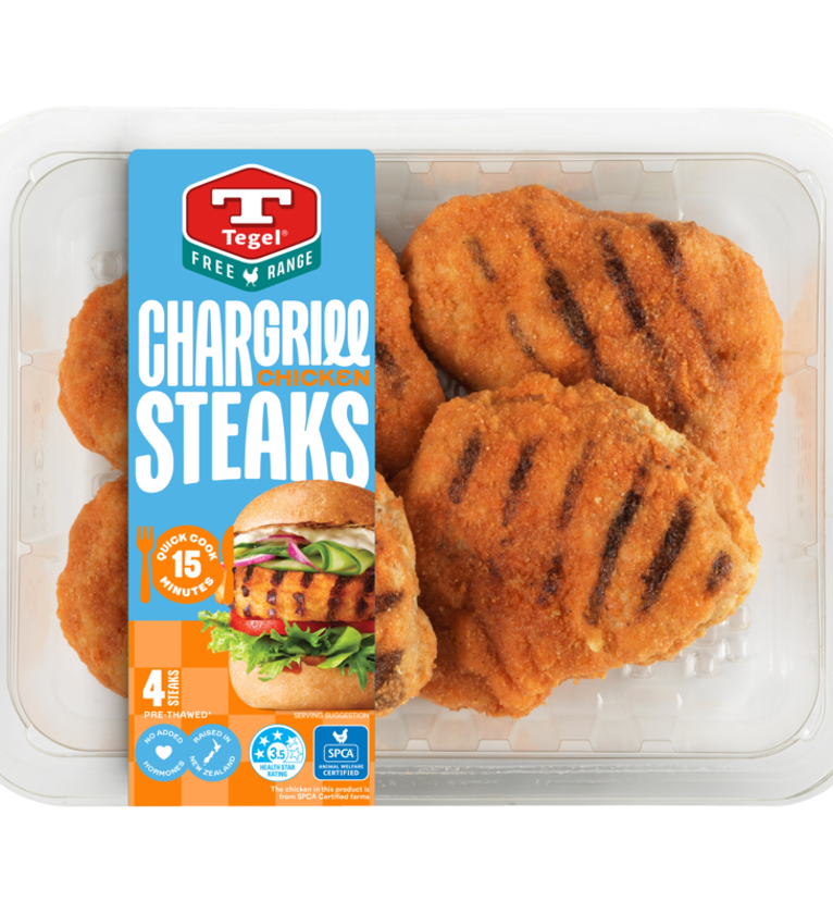 Tegel Fresh Free Range Quick Cook Chargrilled Steaks 4Pc