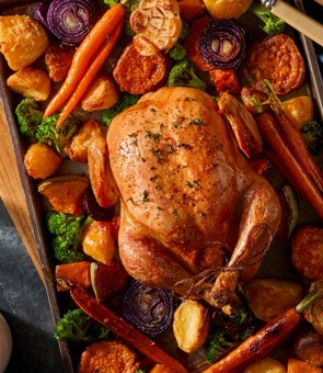 Roast Chicken Dinner With All The Trimmings