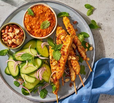 Chicken Satay Skewers with Peanut Dipping Sauce