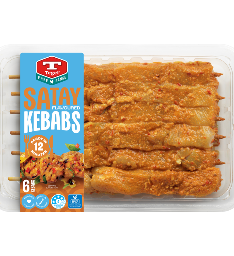 Tegel Fresh Free Range Satay Kebab 6Pc